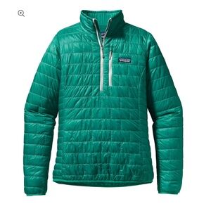 Patagonia Turquoise Quilted Half-Zip Jacket
